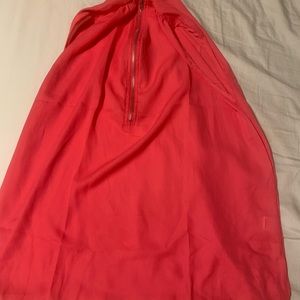 Sheer, pink zip-up top. Brand unknown